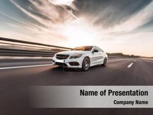 Car On Highway PowerPoint Template