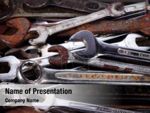 Tools In Gray Color PowerPoint Template