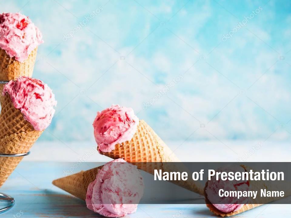ice-cream-cone-ice-cream-with-raspberry-powerpoint-template-ice-cream