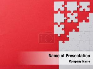 Red Puzzle Background PowerPoint Template