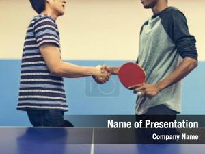 Table tennis racket ping pong table PowerPoint Template