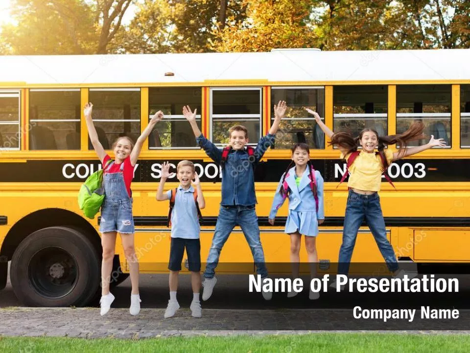 School Bus With Happy Pupil