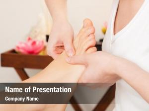 Massage feet receiving spa setting