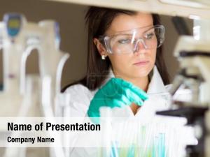 Phd attractive young student scientist PowerPoint Template