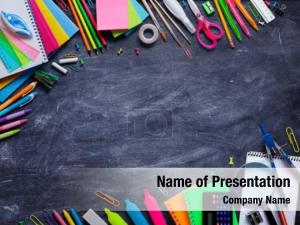 School Supplies Border PowerPoint Template