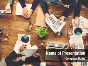 Business Meeting in Top View PowerPoint Template