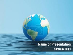 Globe On A Blue PowerPoint Template