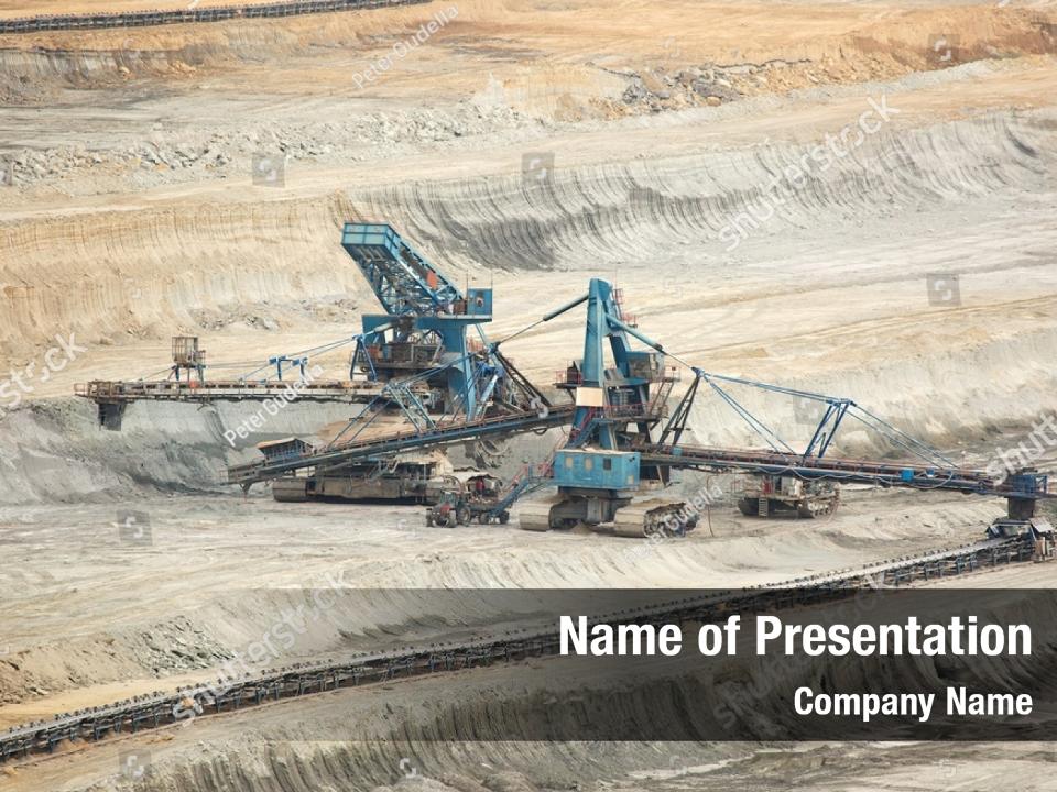 Resource open coal mining PowerPoint Template Resource open coal