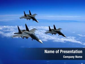 Military aircraft in air PowerPoint Template - Military aircraft in air ...