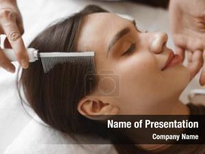 Receiving young woman hair care PowerPoint Template