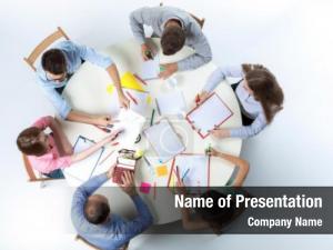 Discussion on a Round Table Meeting PowerPoint Template