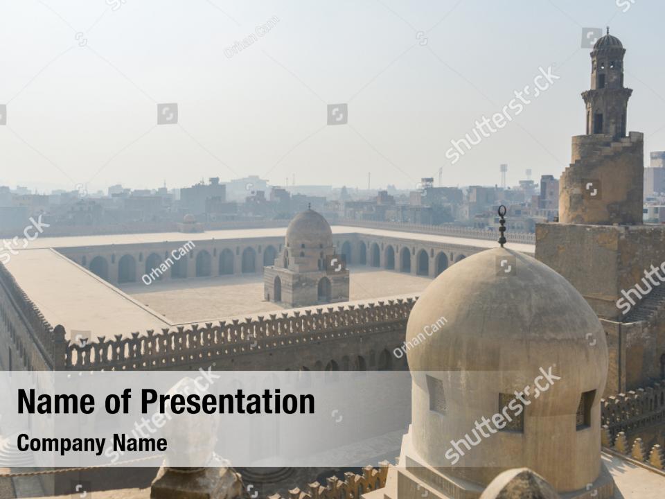 Arabic city largest mosque PowerPoint Template - Arabic city largest ...