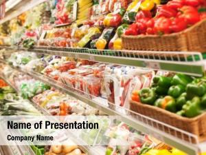 Shelf in the supermarket  PowerPoint Template