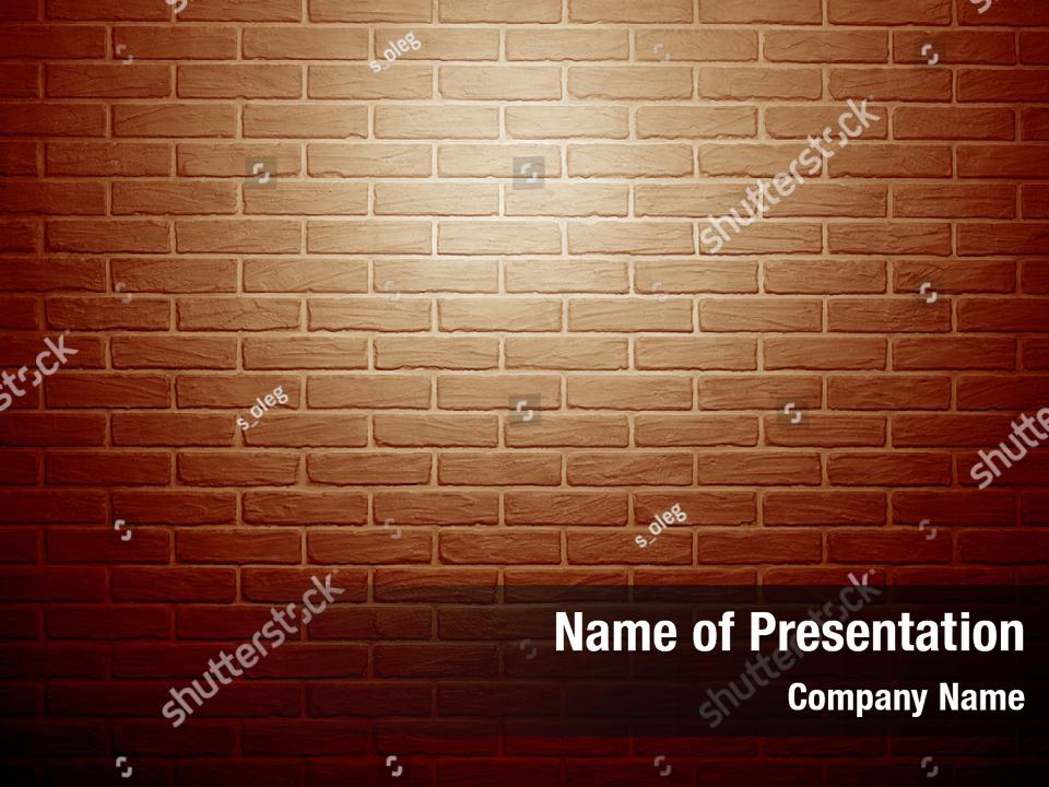 Illumination Red Brick Wall PowerPoint Template - Illumination Red ...