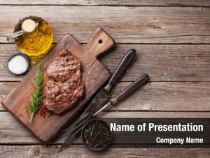 Olive oil steak grilled beef PowerPoint Template