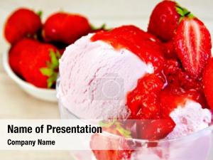 Ice Cream Strawberries PowerPoint Template