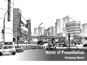 City Architecture Sketch PowerPoint Template