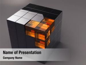 3D Cubes Building PowerPoint Template
