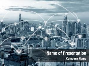 Networking wireless communication   PowerPoint Template