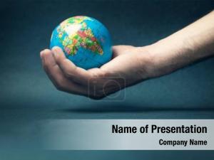 World in the Hand PowerPoint Template