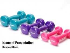 Dumbbell row colorful weights 