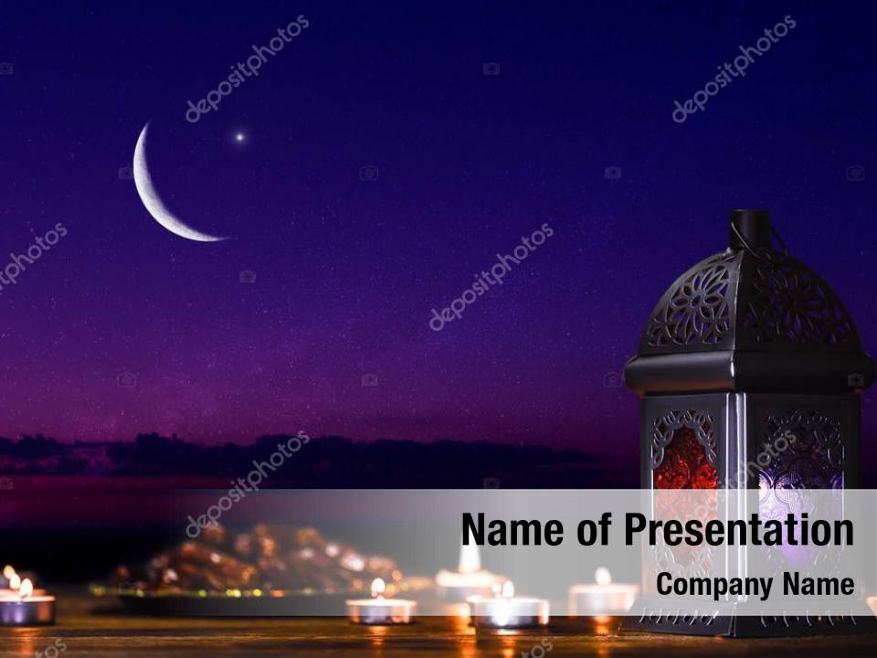 Ramadan kareem with calligraphy PowerPoint Template Ramadan kareem