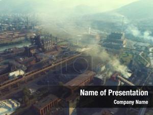 View aerial top metallurgical industry PowerPoint Template