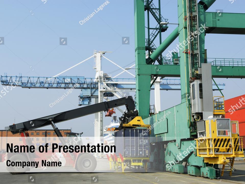 Transportation truck crane PowerPoint Template - Transportation truck ...