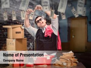 Money businessman laundering foam  PowerPoint Template