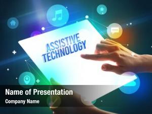Tablet holding futuristic assistive technology