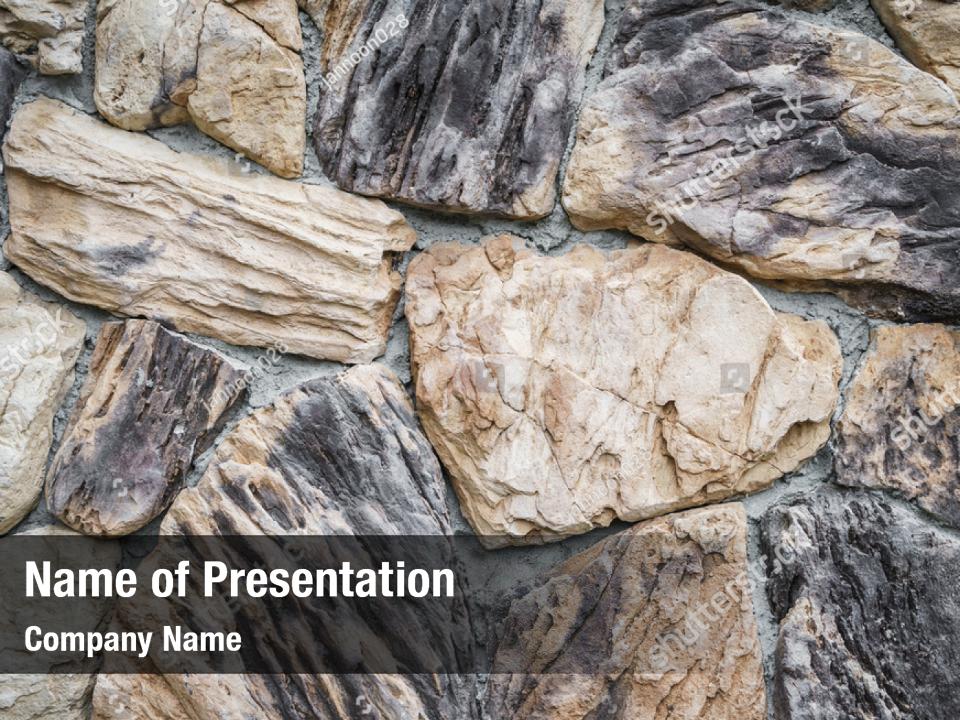 Historical stone surface texture PowerPoint Template - Historical stone