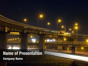 Junction viaducts motorway night 