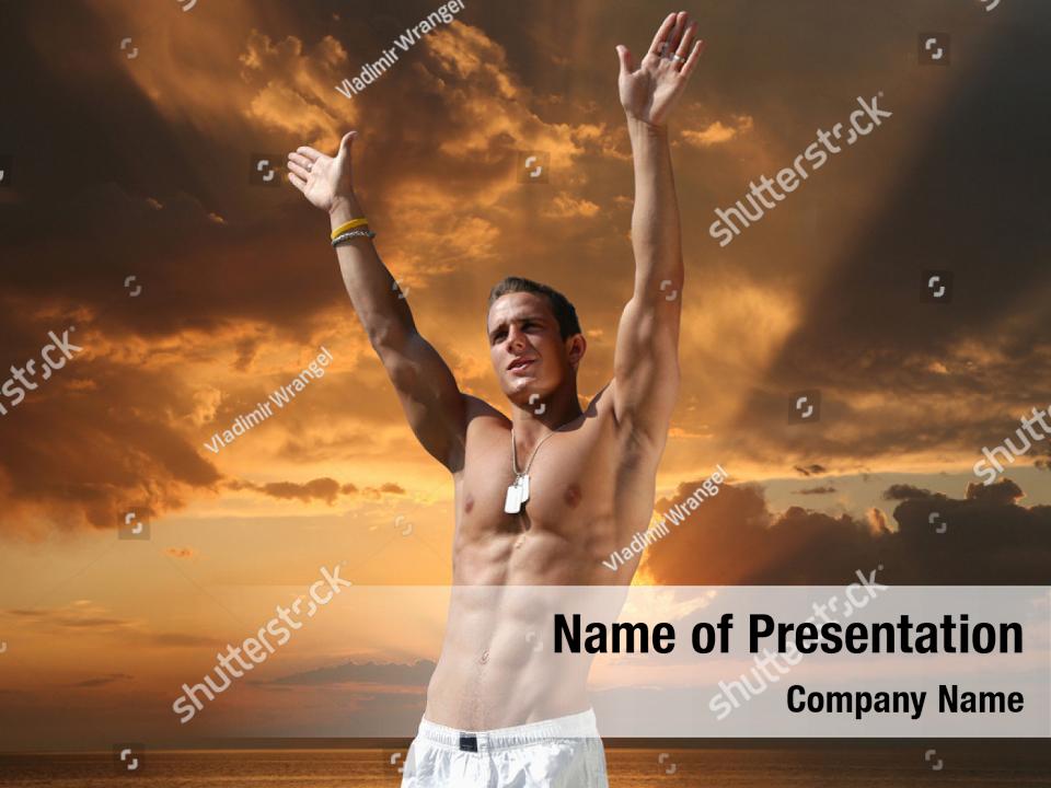 Athlete Sexy Men Muscular Powerpoint Template Athlete Sexy Men