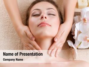 Getting young woman facial massage