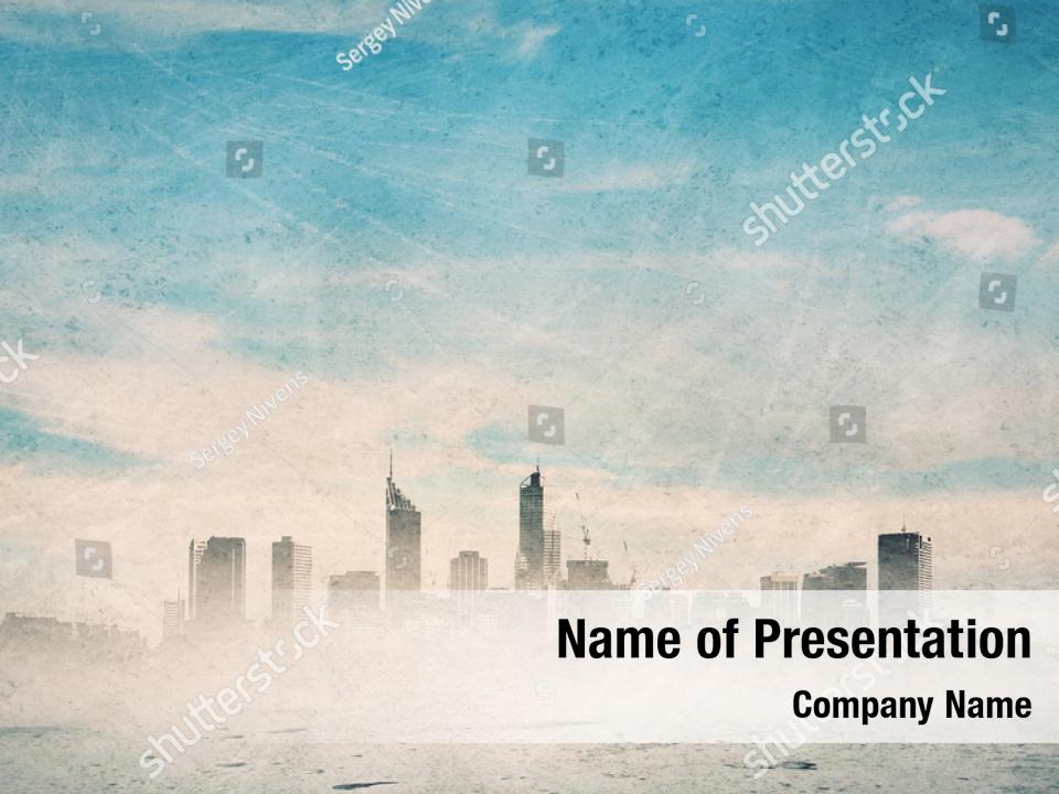 View Of Urban Cityscape Powerpoint Template View Of Urban Cityscape