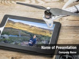 Photography drone aerial concept reviewing