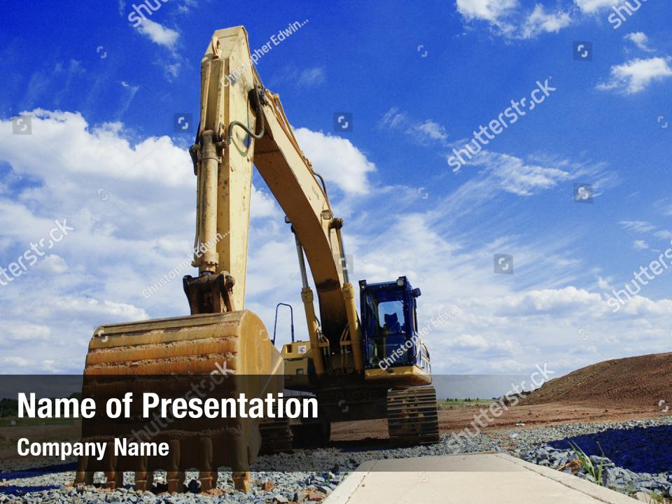 Modern Excavator Machines PowerPoint Template - Modern Excavator ...