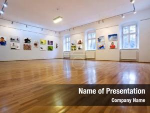 Contemporary modern paintings art gallery PowerPoint Template