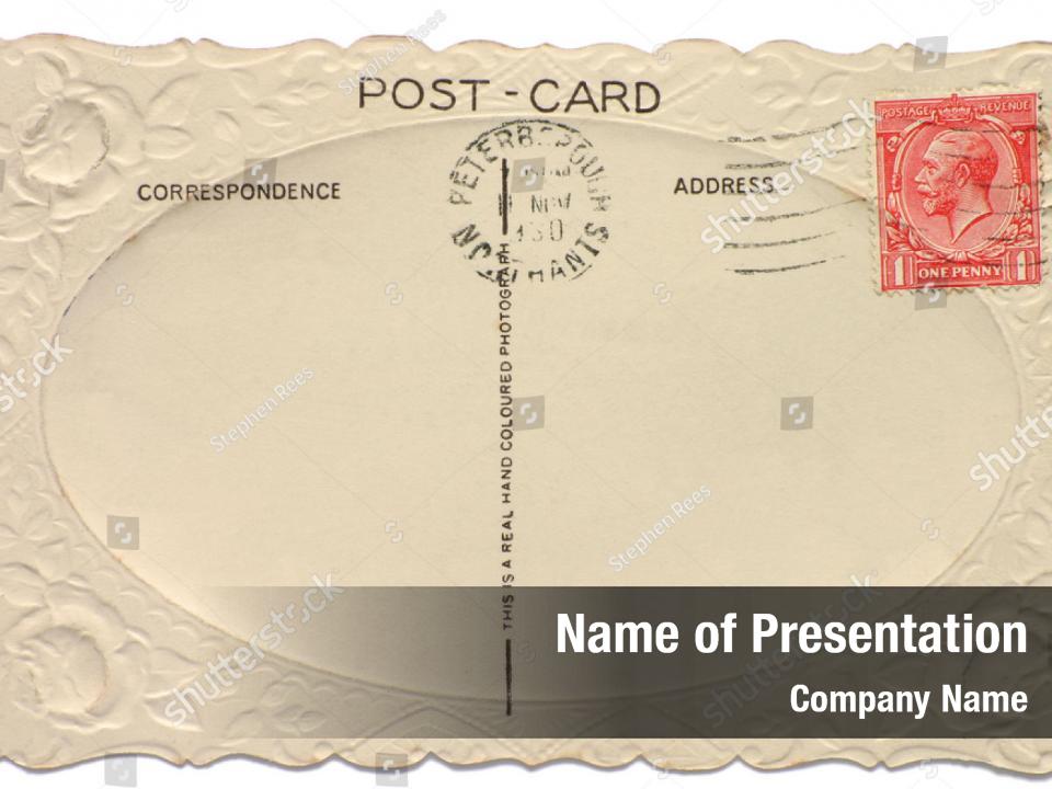 Postmark vintage postcard PowerPoint Template Postmark vintage