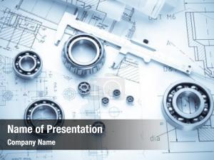 Tools/ mechanical drawing bearing  PowerPoint Template