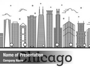 Illinois outline chicago city skyline