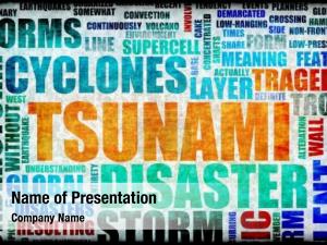 Disaster tsunami natural art background PowerPoint Template