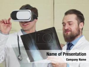 Using medical doctor virtual reality PowerPoint Template