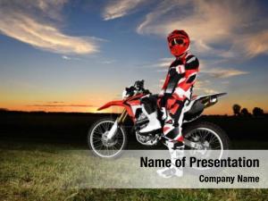 Country motocross rider side sunset