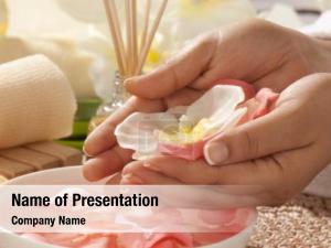 Rose cupped hands petals orchid PowerPoint Template