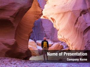 Hiking On A Canyon PowerPoint Template