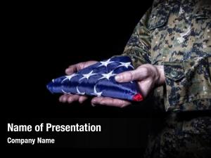 Soldier american army flag fold