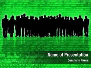 Business binary code people silhouette