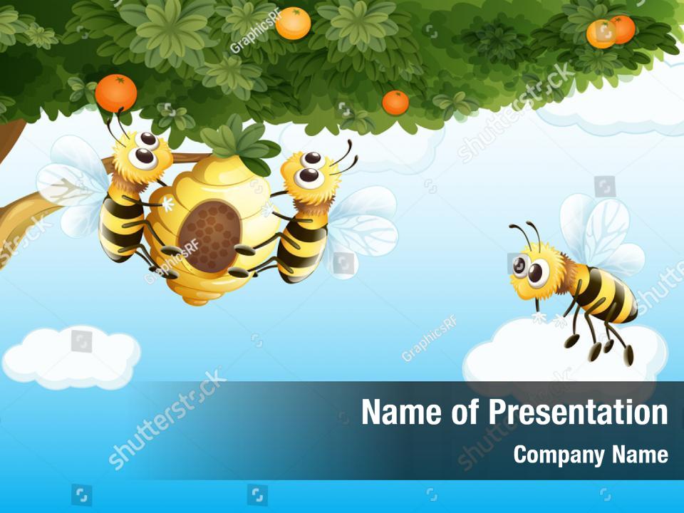 bumblebee-on-a-orange-powerpoint-template-bumblebee-on-a-orange
