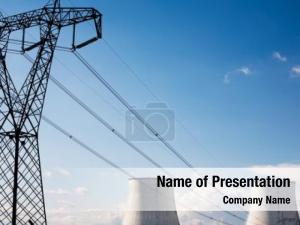 Nuclear power line power station; PowerPoint Template